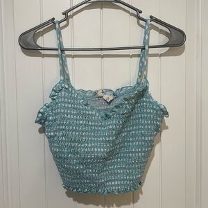 Blue checkered crop top